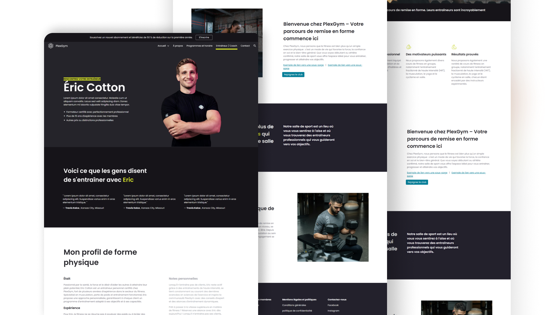 Site vitrine de coach sportif et santé salle de sport - Sur Google Sites conception SupremUp